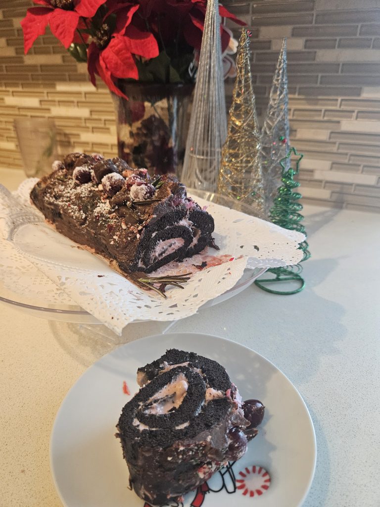 Yuletide peppermint cake roll Safe Delights